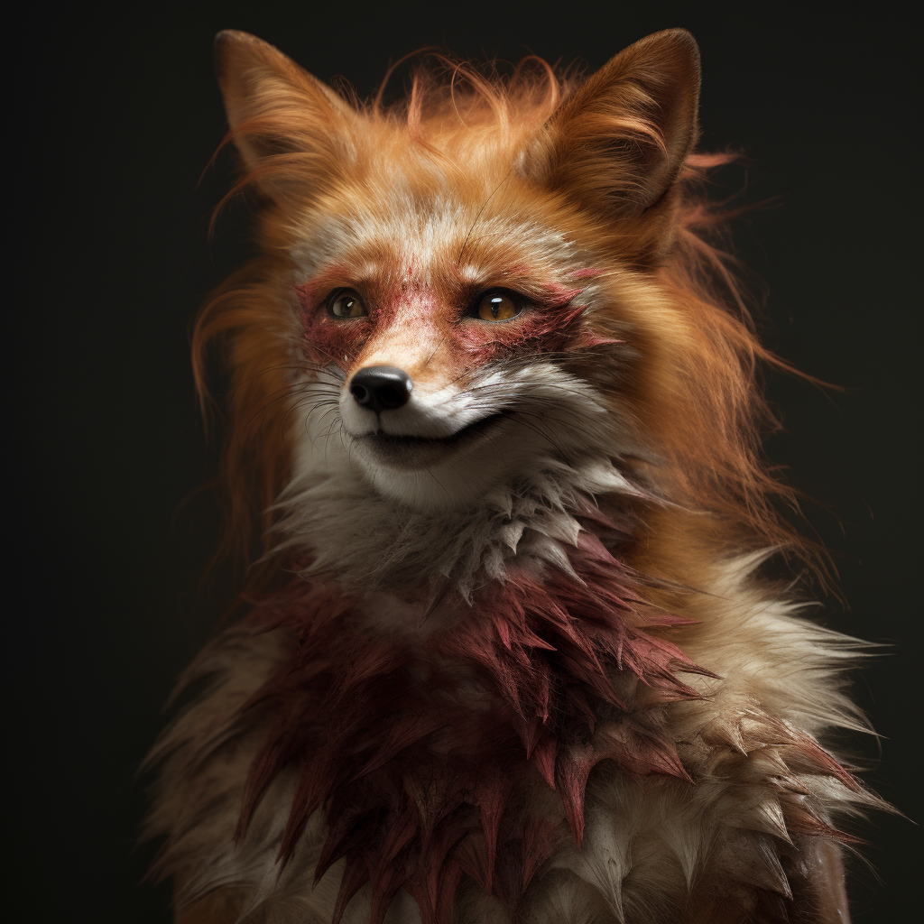 Beautiful Halvbreed Human Fox Portrait