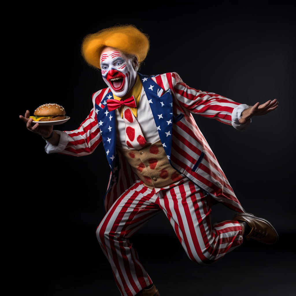 Funny Hamburger Clown Running for President