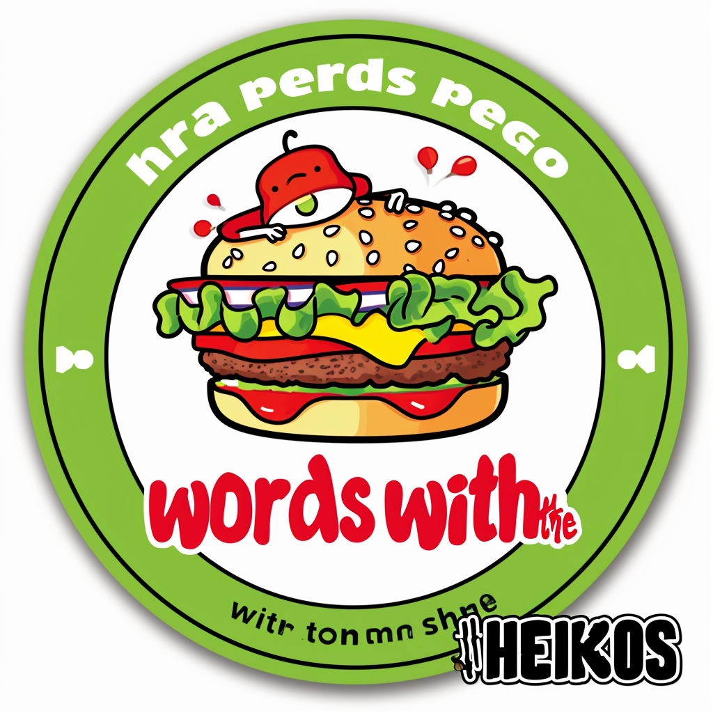 Cartoonish colorful hamburger sticker