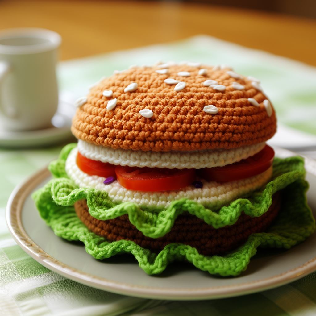 Mouth-watering hamburger on white plate