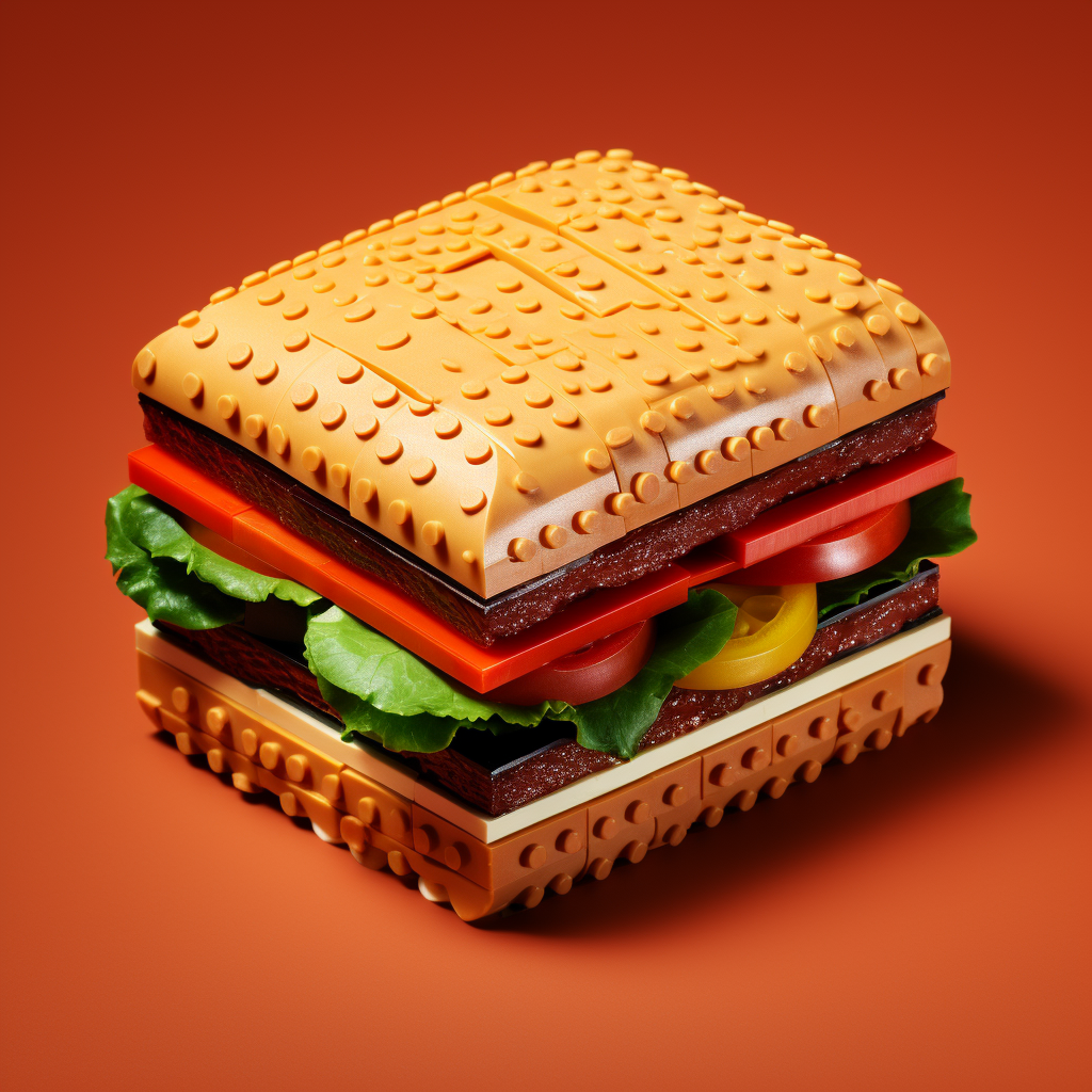 Hamburger texture on Lego brick