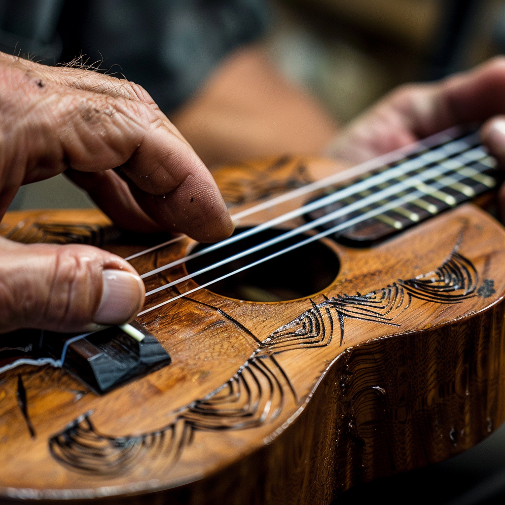 adjusting ukulele strings musician instrument