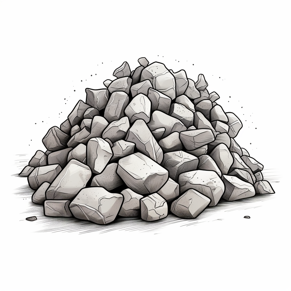 Hand drawn cartoon aggregates realistic image