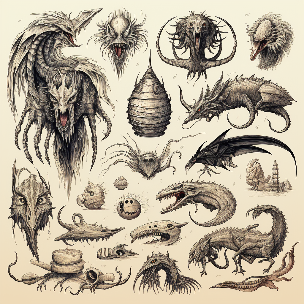 Dark Fantasy Animals Illustration