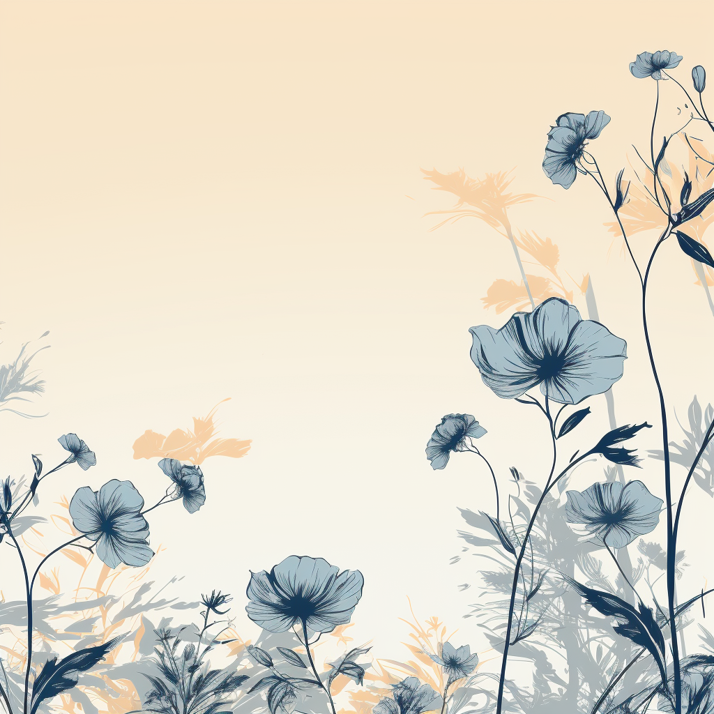 Beautiful hand-drawn flower silhouette artwork