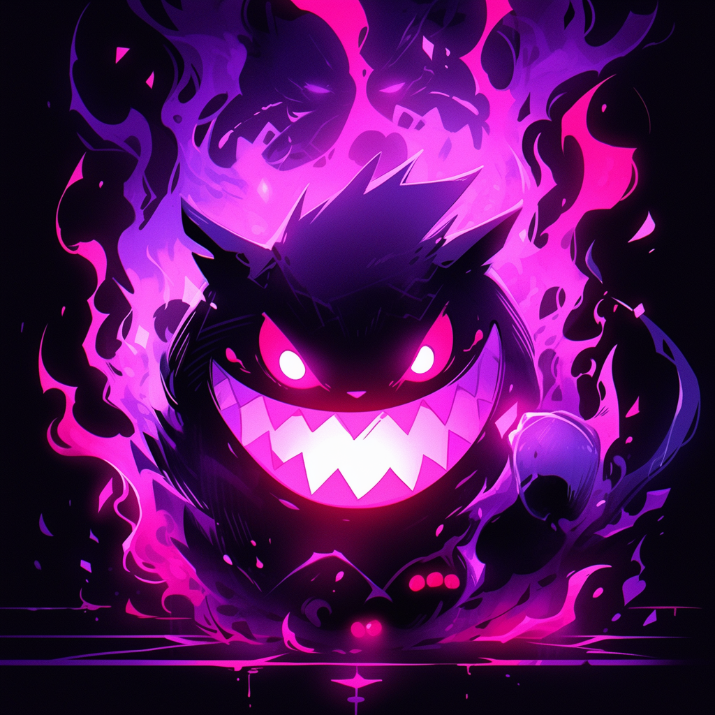 Hand drawn Gengar, Japanese demon