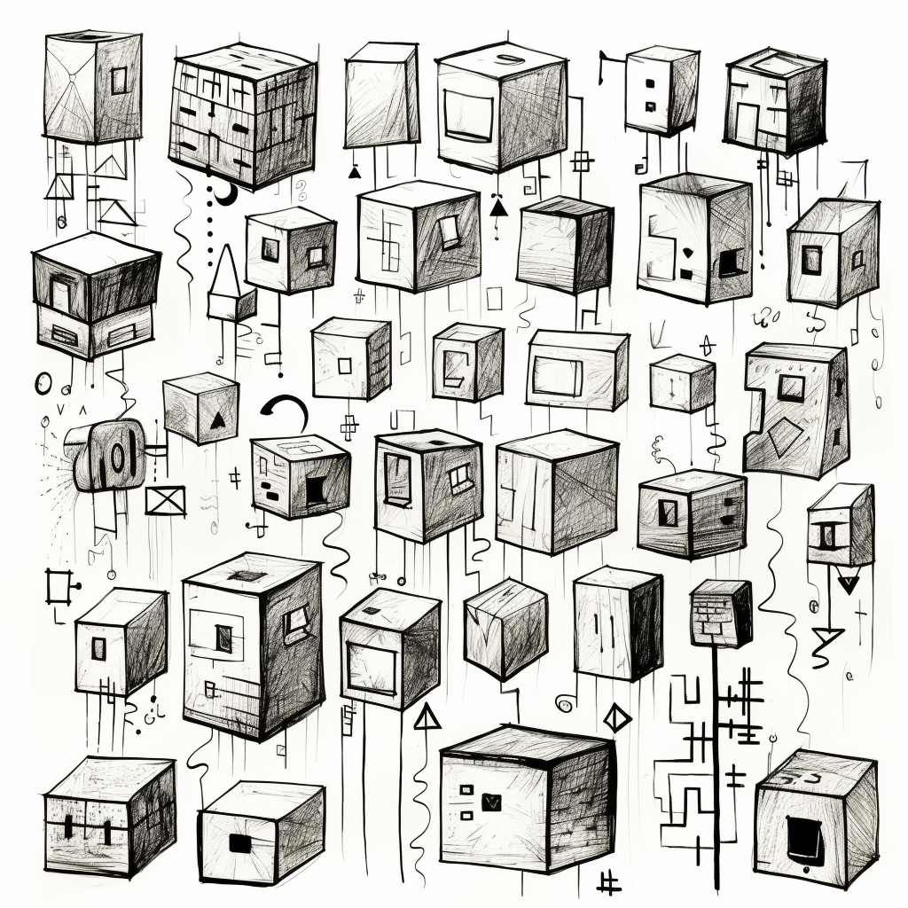 Hand-drawn pencil doodle architecture texture