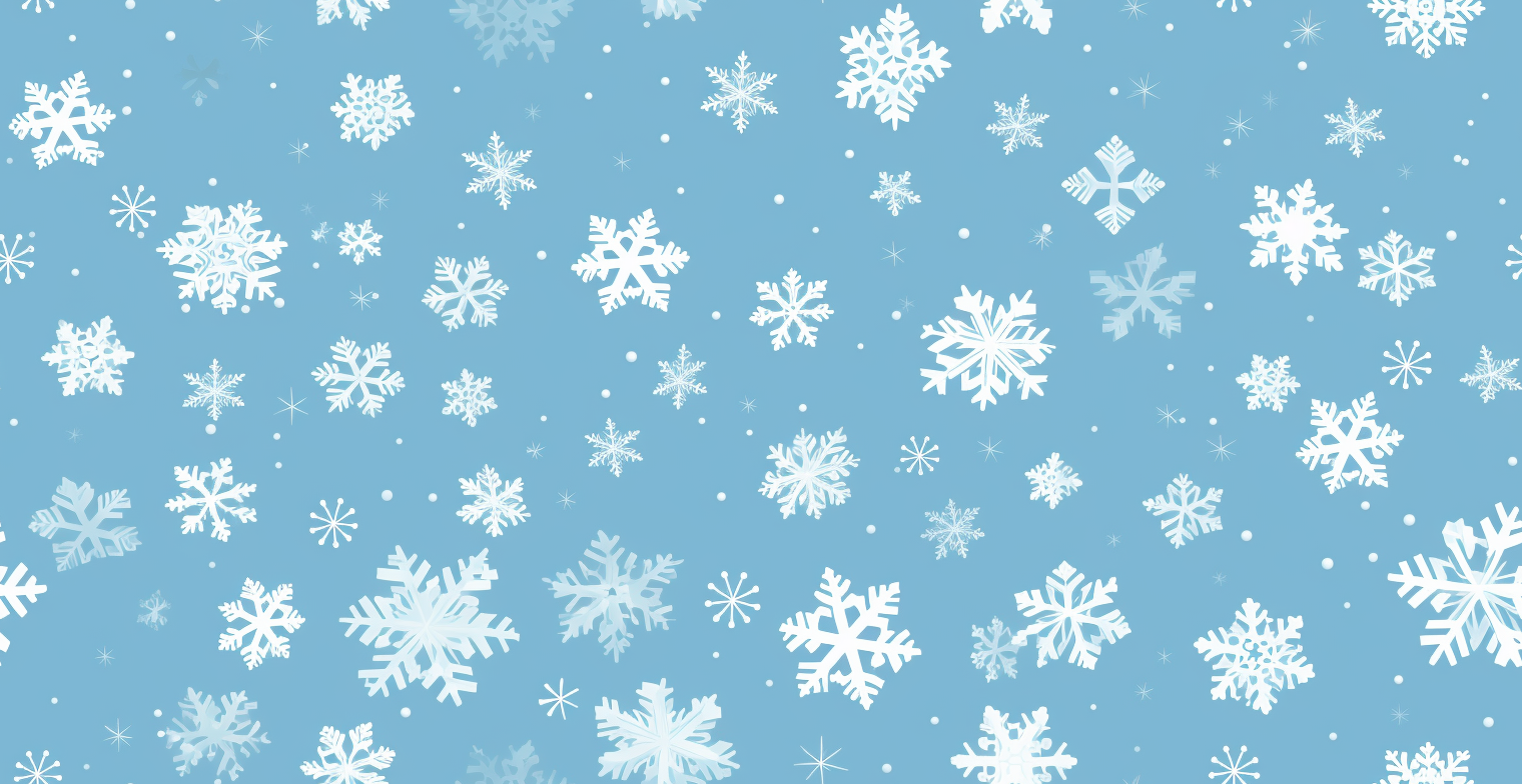 Hand-drawn snowflakes on white background