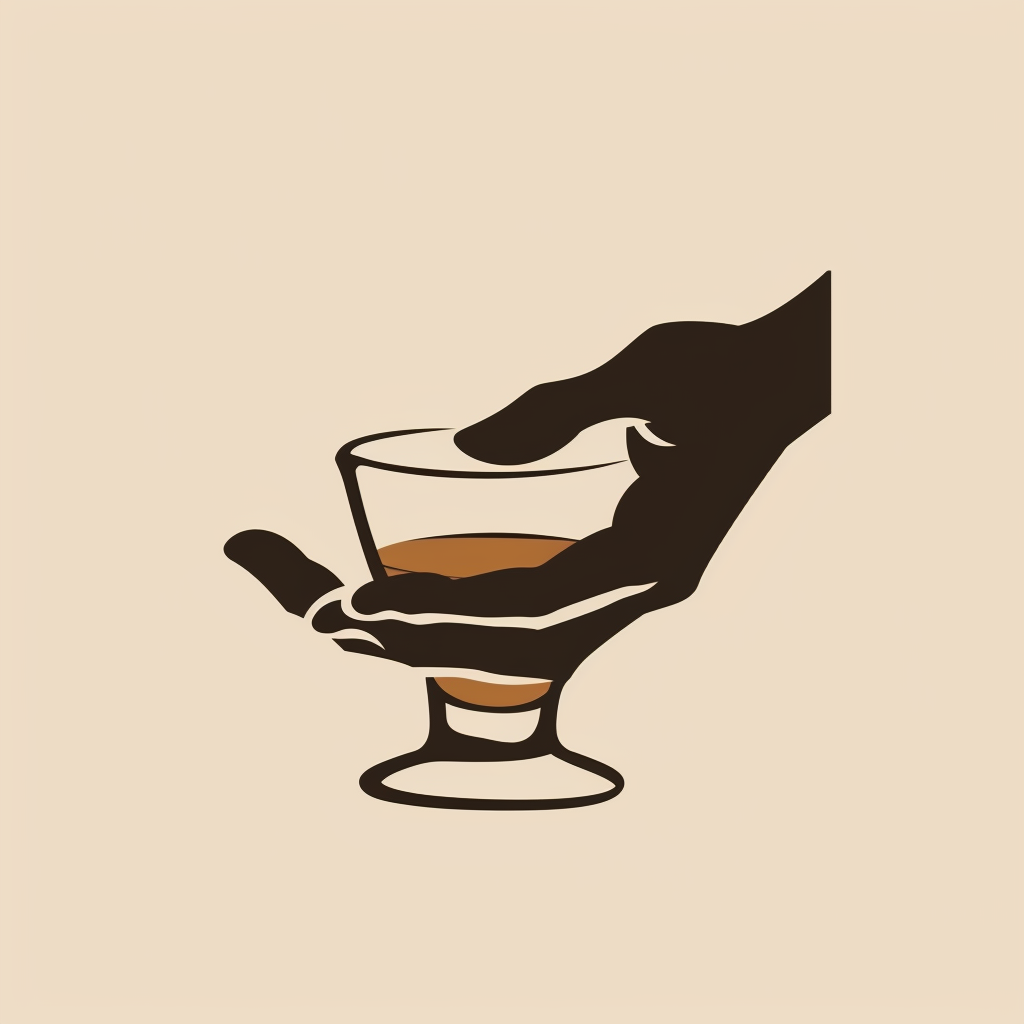 Hand holding whisky glass logo