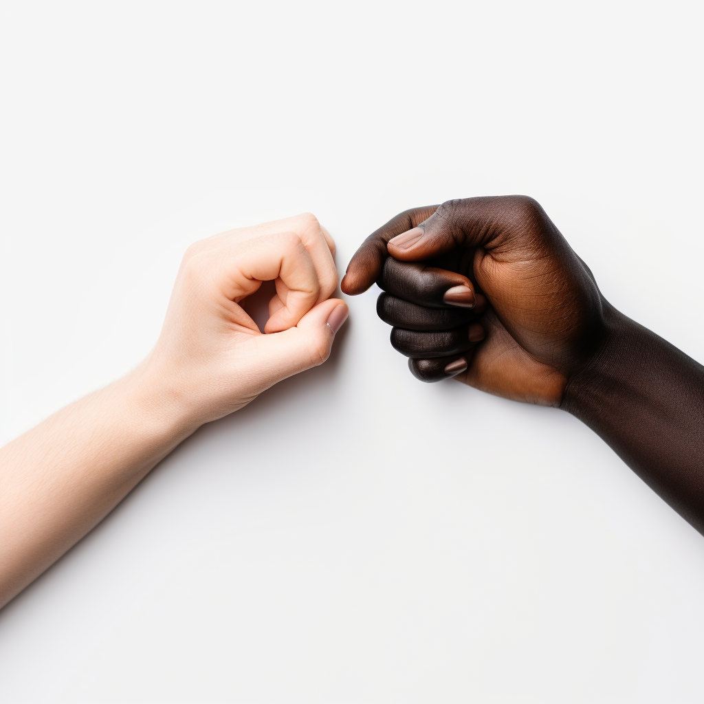 Hand Heart Formation on White and Black Background