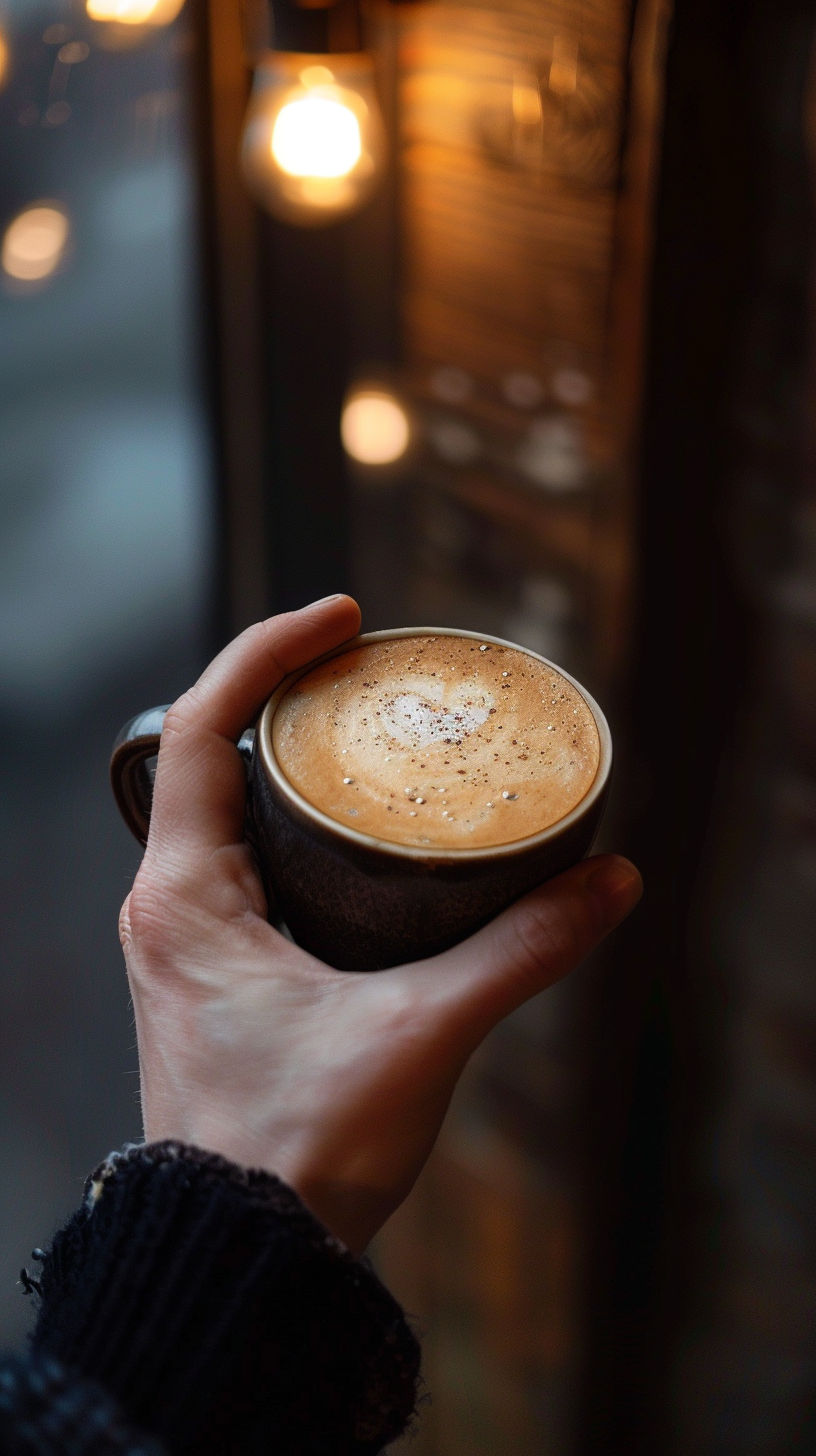 hand holding coffee cup code