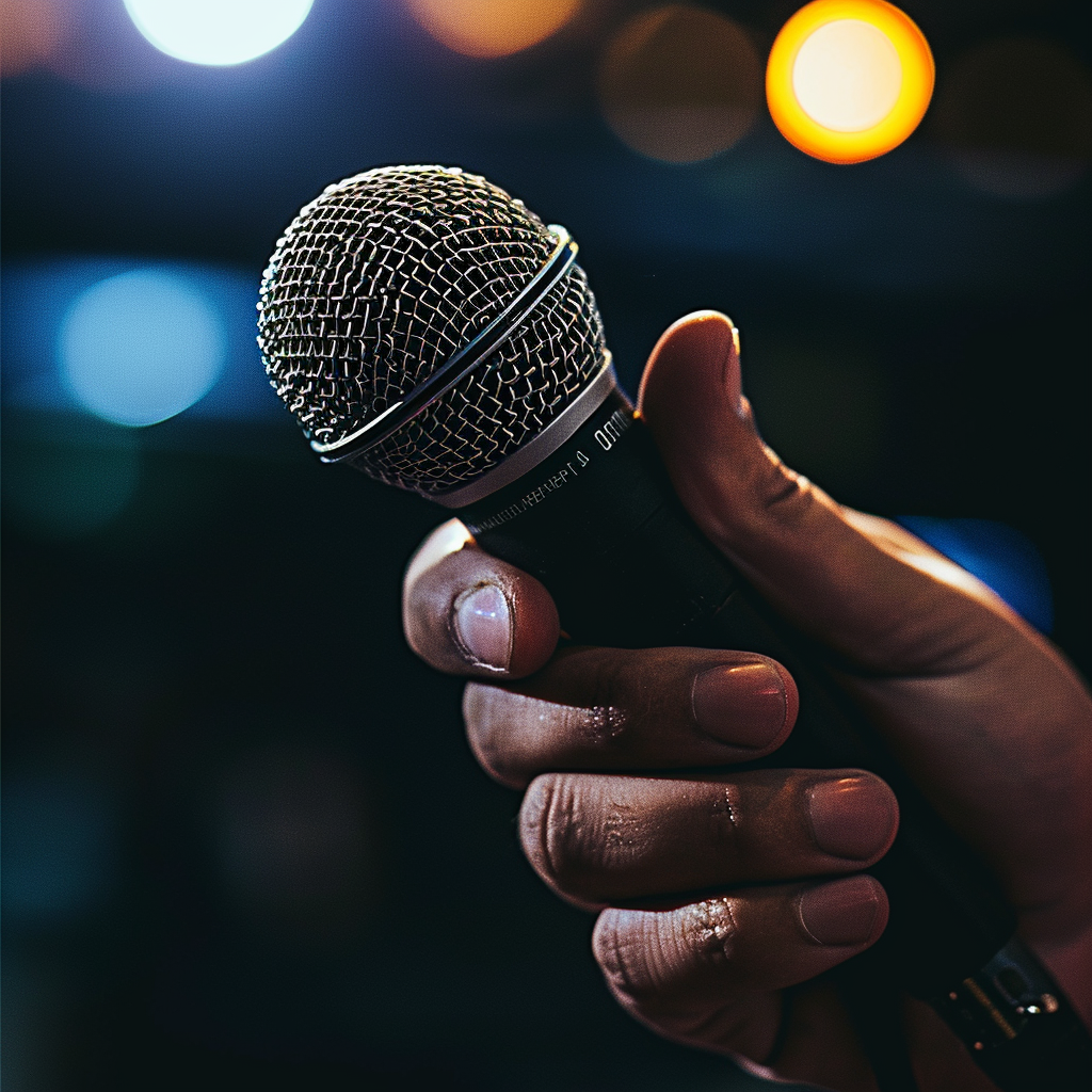 Hand Holding Drooping Microphone