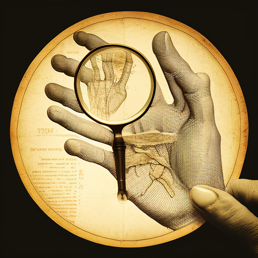 Hand holding magnifying glass