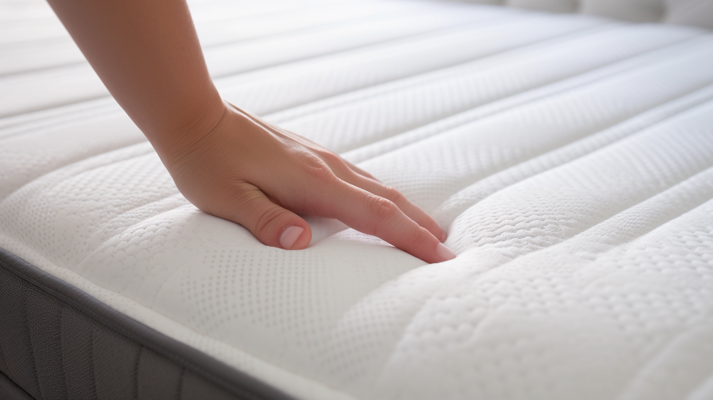 Hand pressing on mattress for comfort