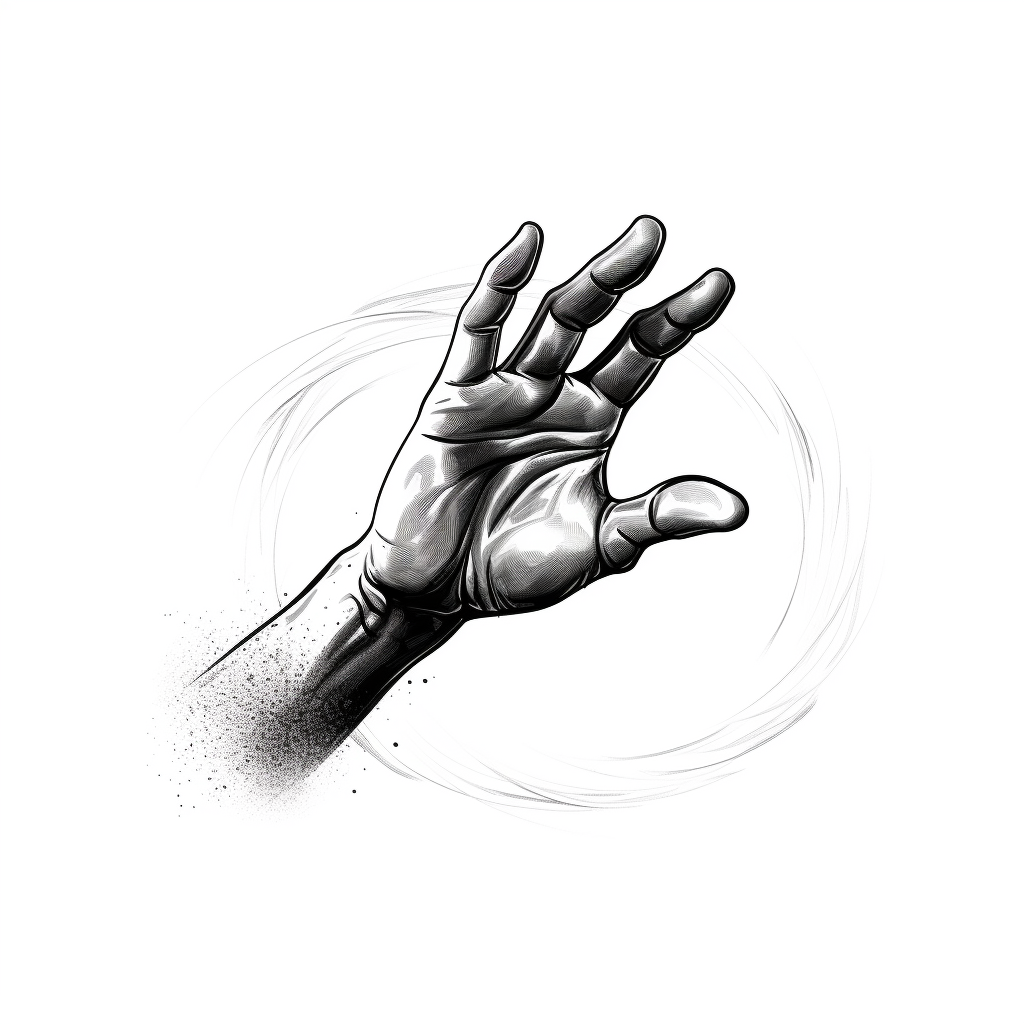 Illustration of hand squeezing salt