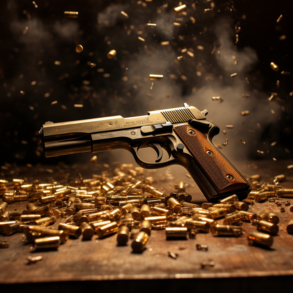 Realistic Handgun Ammo Clean Background