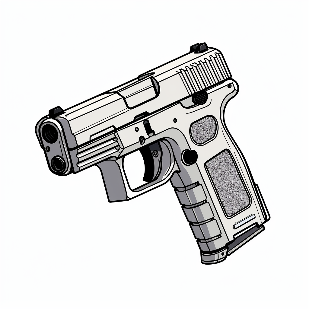 Side view of a hand gun pistol camera