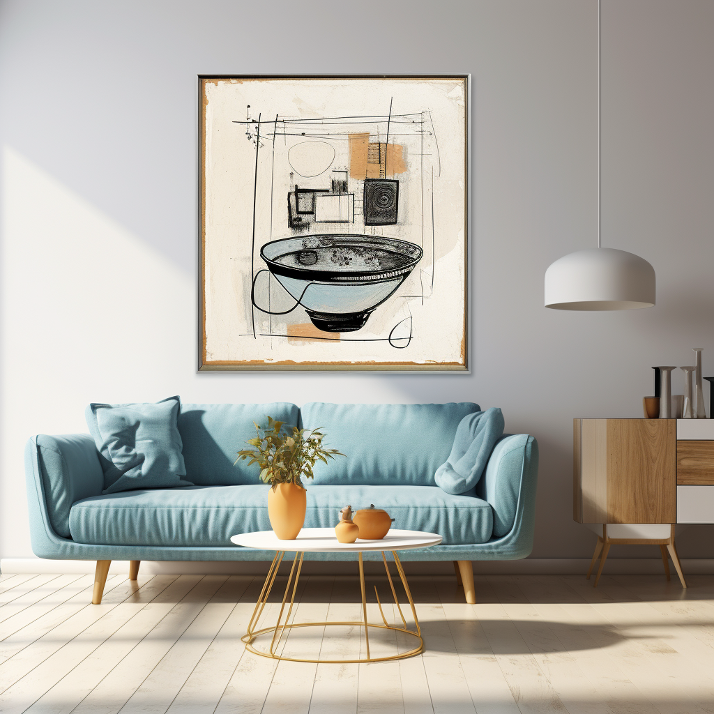 Handmade illustration of furniture and home decoration