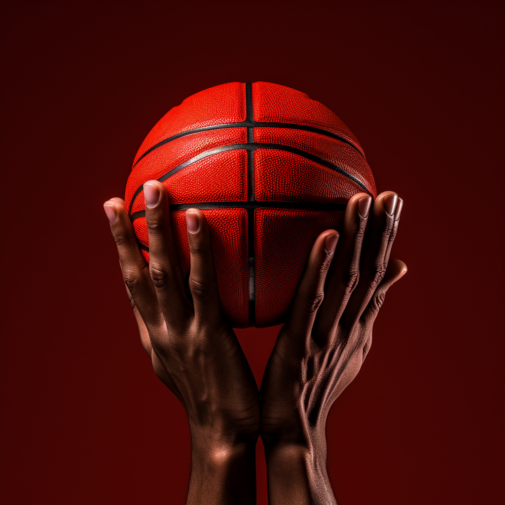 Two hands holding a basketball