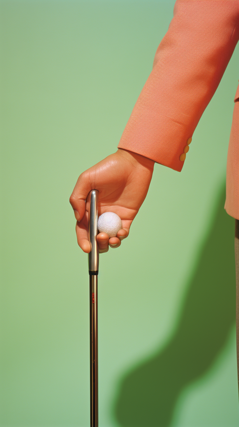 Close-up of Hands Gripping Golf Club