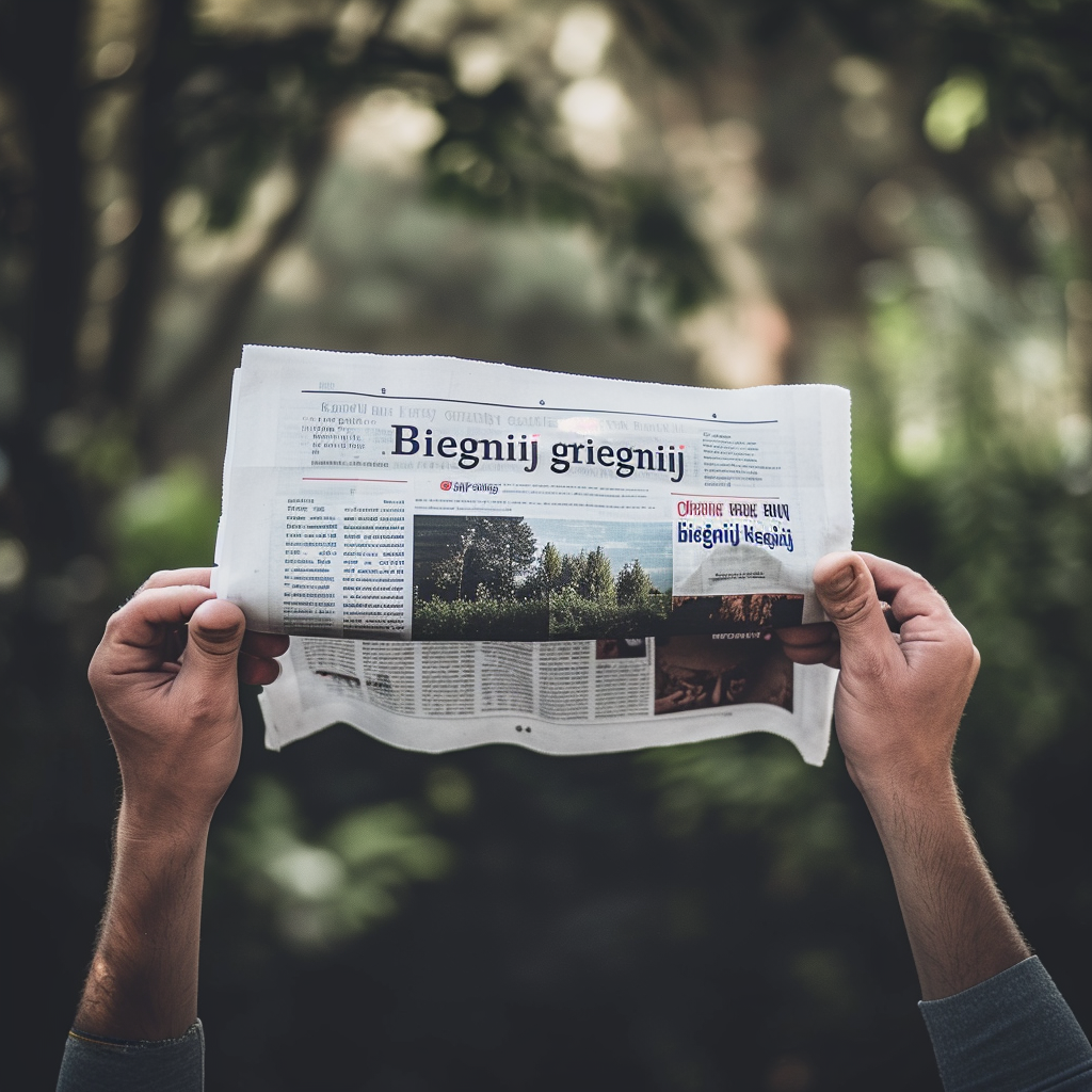 Hands with Newspaper  Biegnij Gruby Biegnij