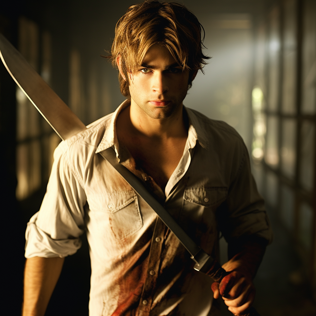 Handsome Chace Crawford as badass action hero