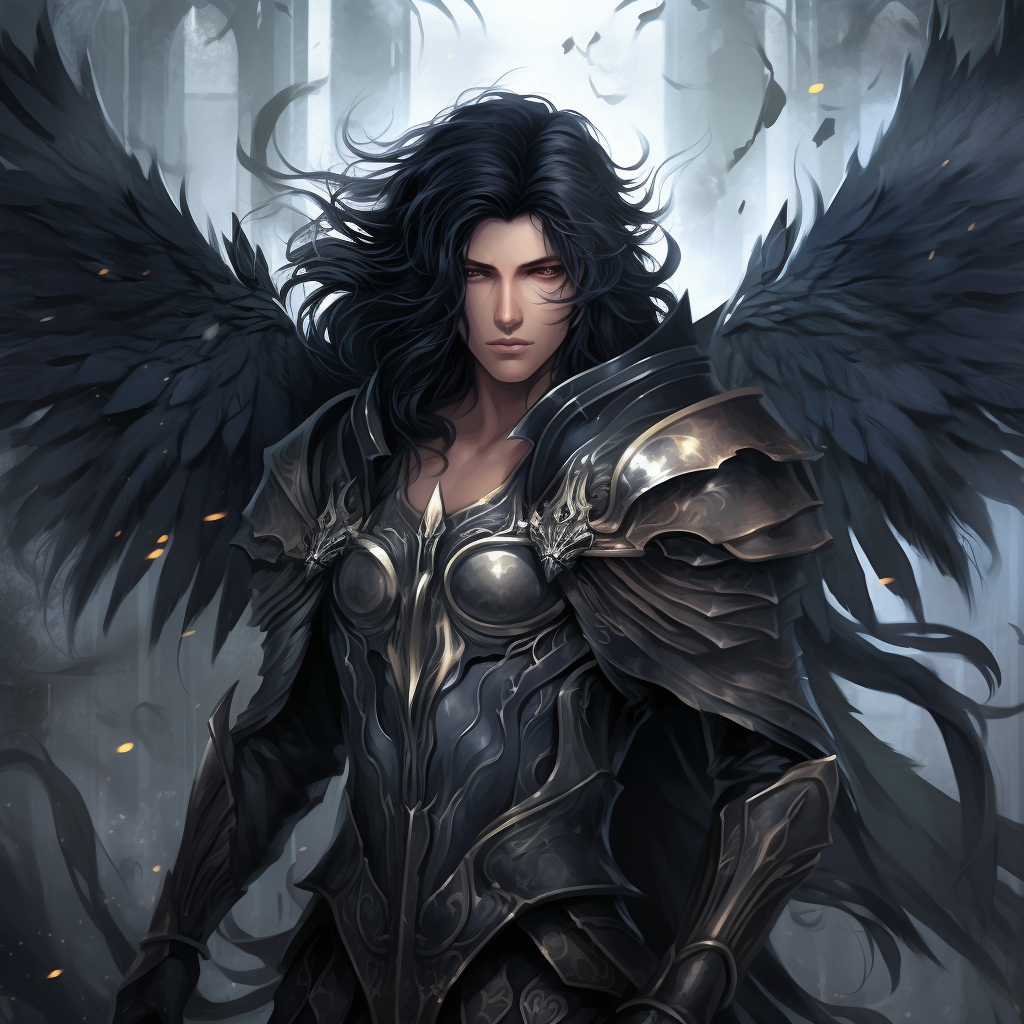 A male fairy with long black hair