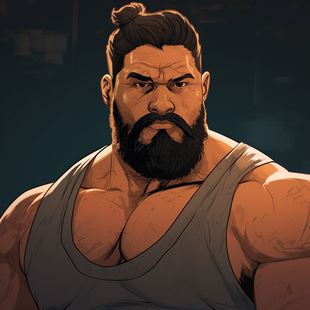 Handsome Filipino man in beefy comic portrait