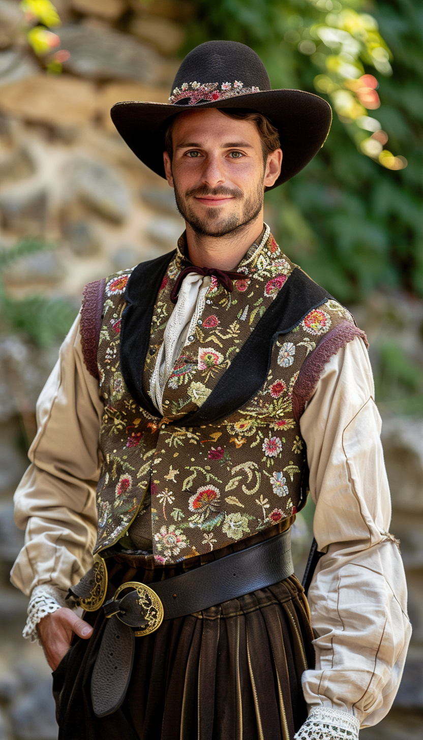 French man in traditional attire