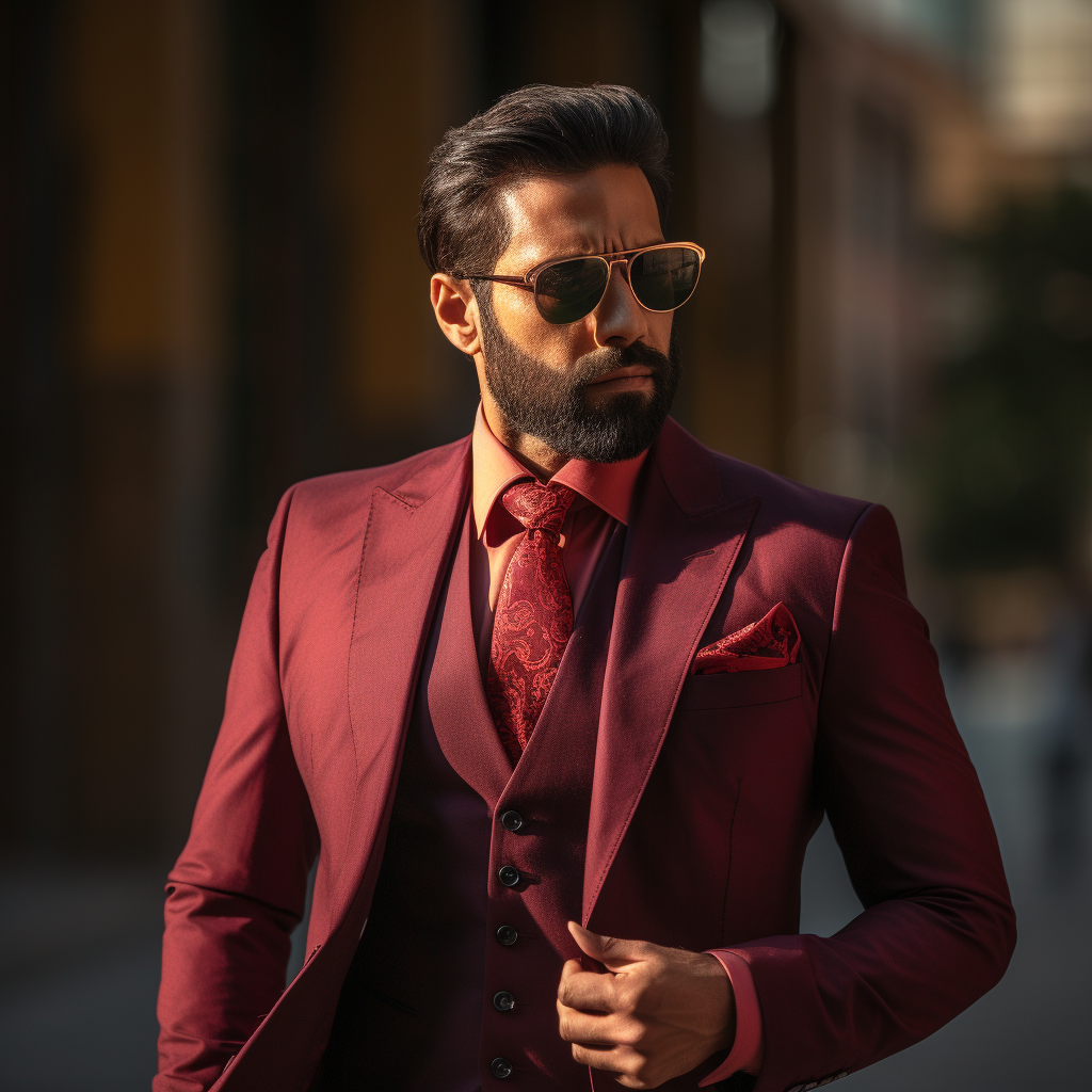 Handsome Indian Man Designer Suit Outdoor Professional