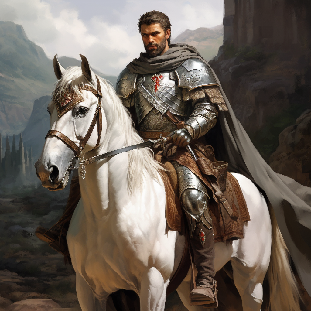 Handsome Knights Templar on Horseback