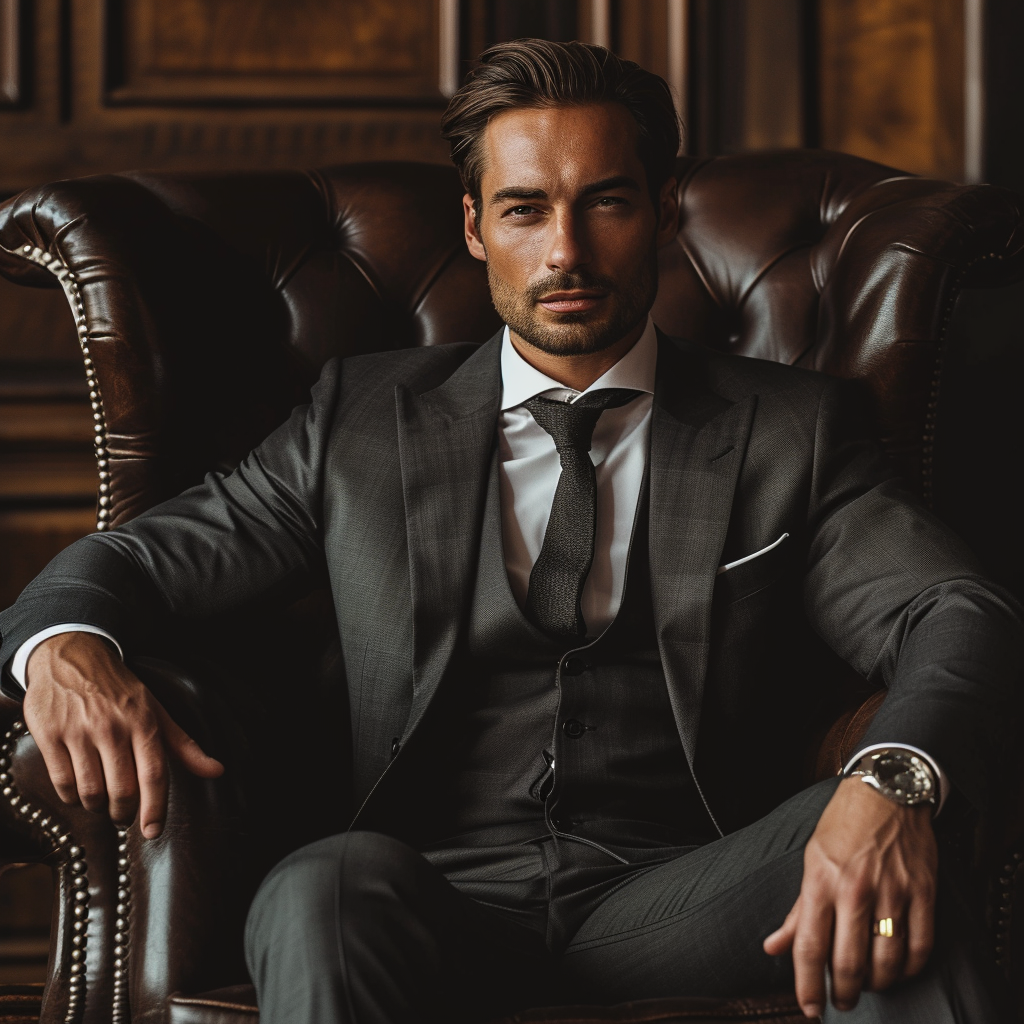 Muscular guy in suit - alpha male