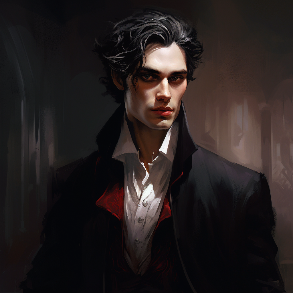 Handsome vampire with irresistible allure