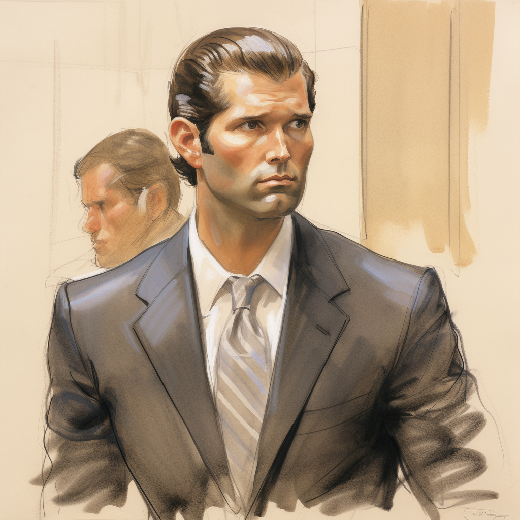 Courtroom Sketch of a Handsome Donald Trump Jr