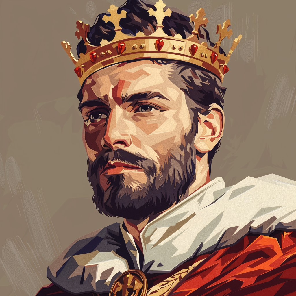 Handsome man with crown portrait image