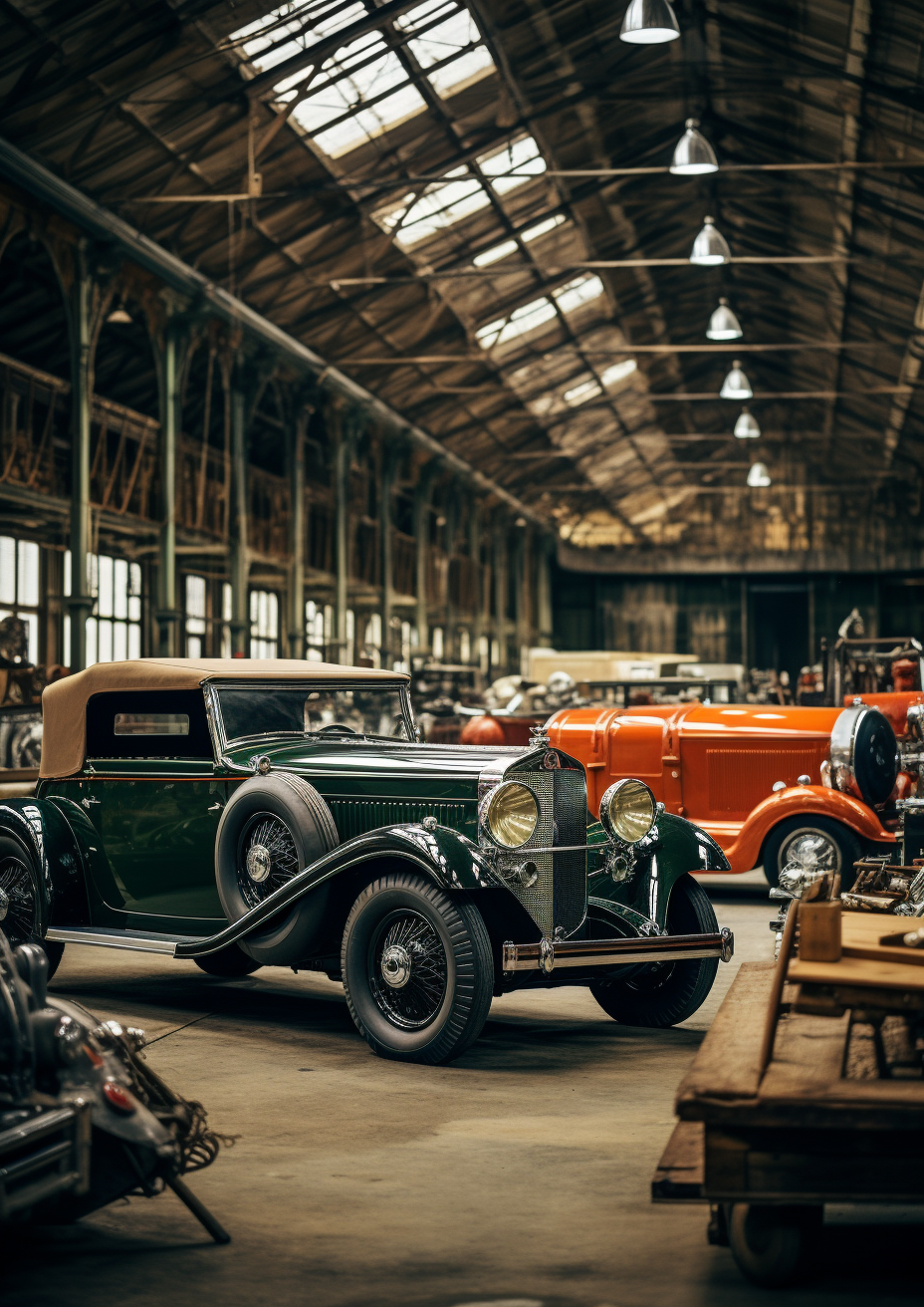 Classic Cars in a Hangar