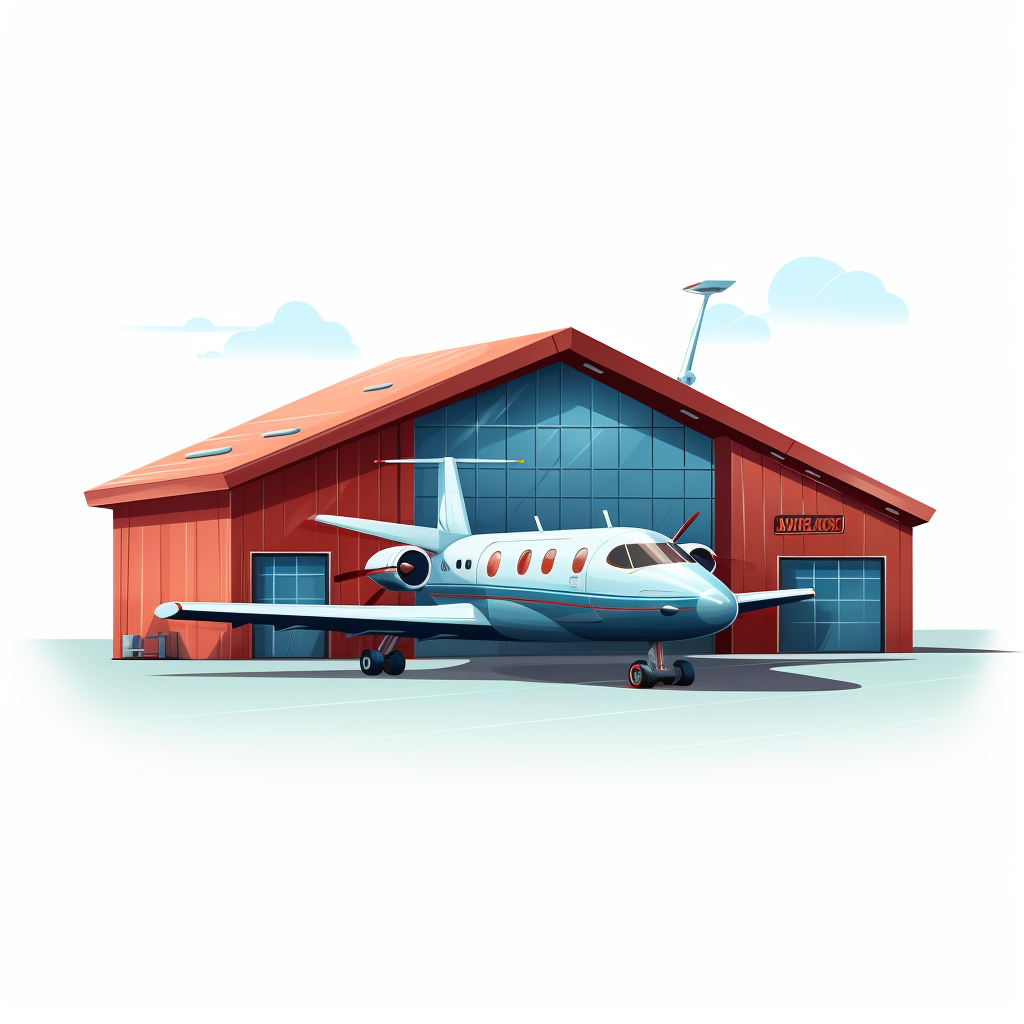 Illustration of an Outside Perspective of a Hangar Icon