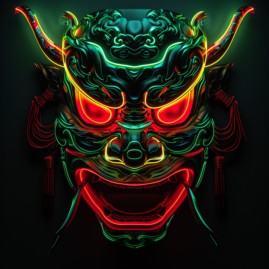 Colorful Hannya Mask Art