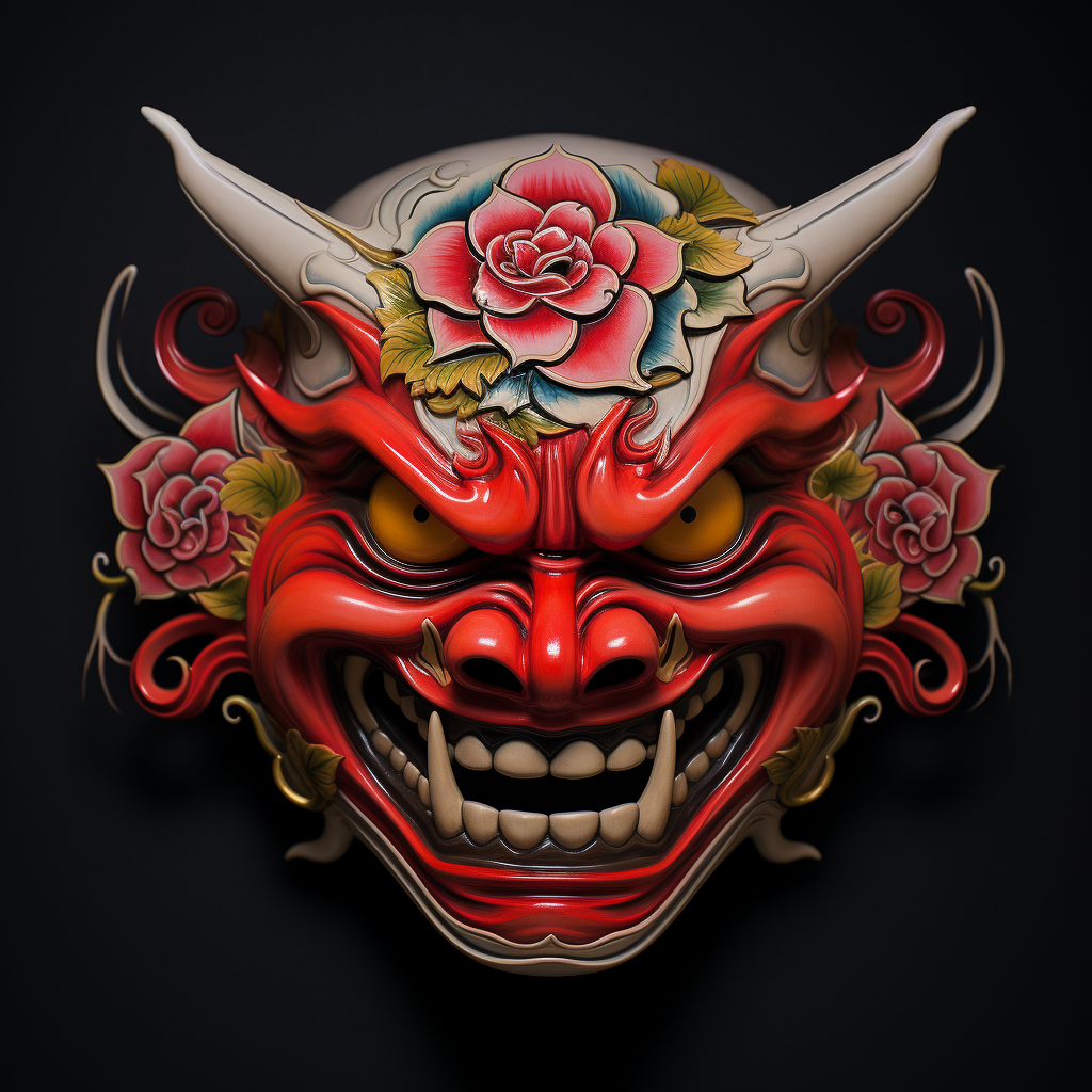 Traditional Japanese Hannya Mask Tattoo