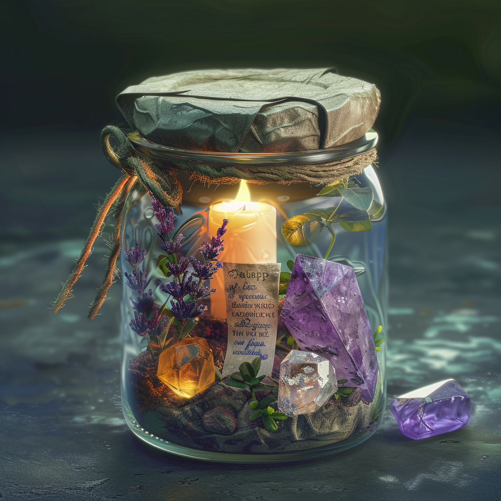 witchcraft spell jar candle witch