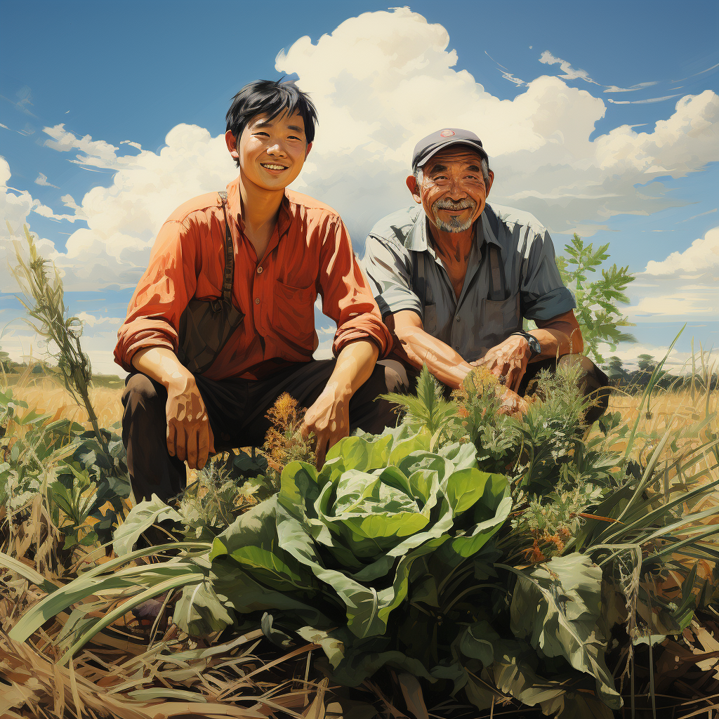 Happy Asian Farmers Picture