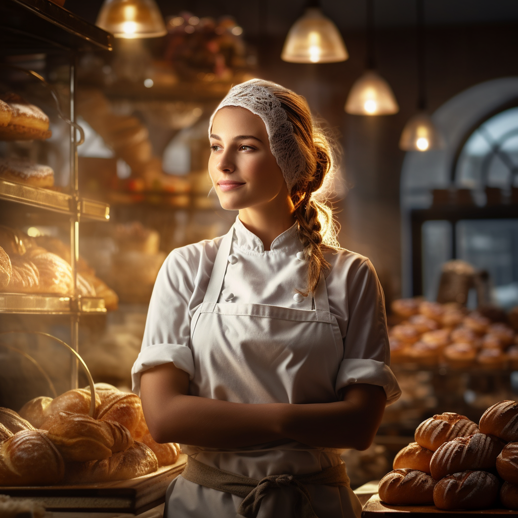 Professional bakery chef in modern kitchen