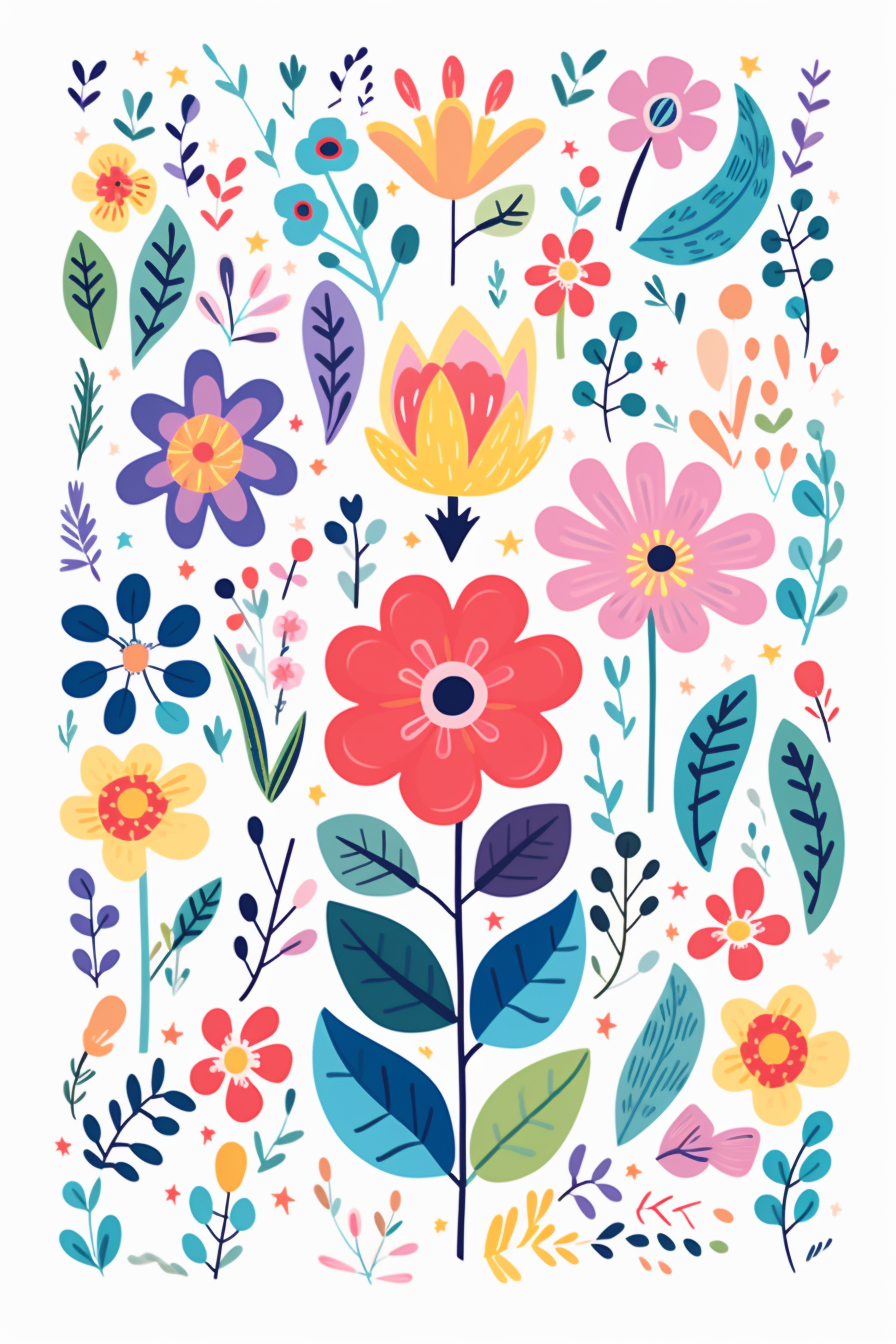 Happy Birthday Flowers Pattern