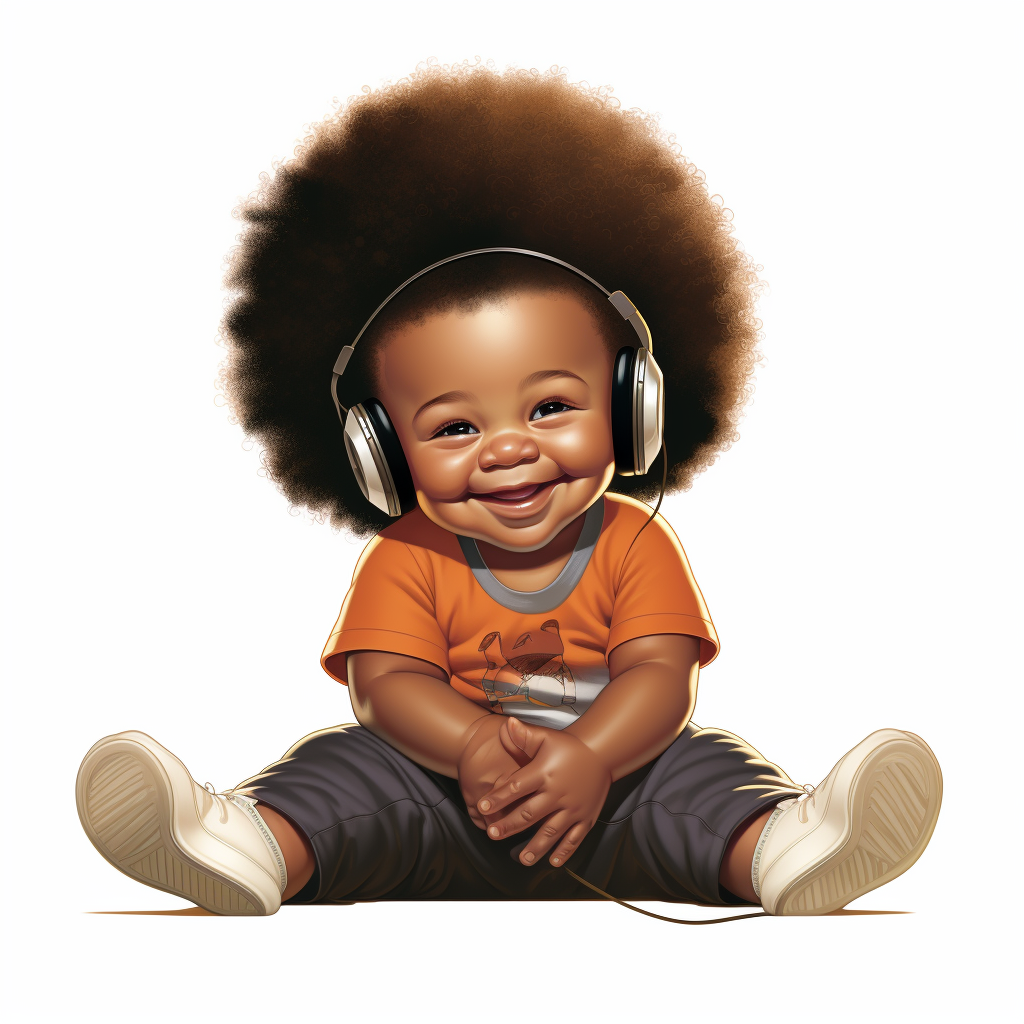 Cute black baby with Afro hair