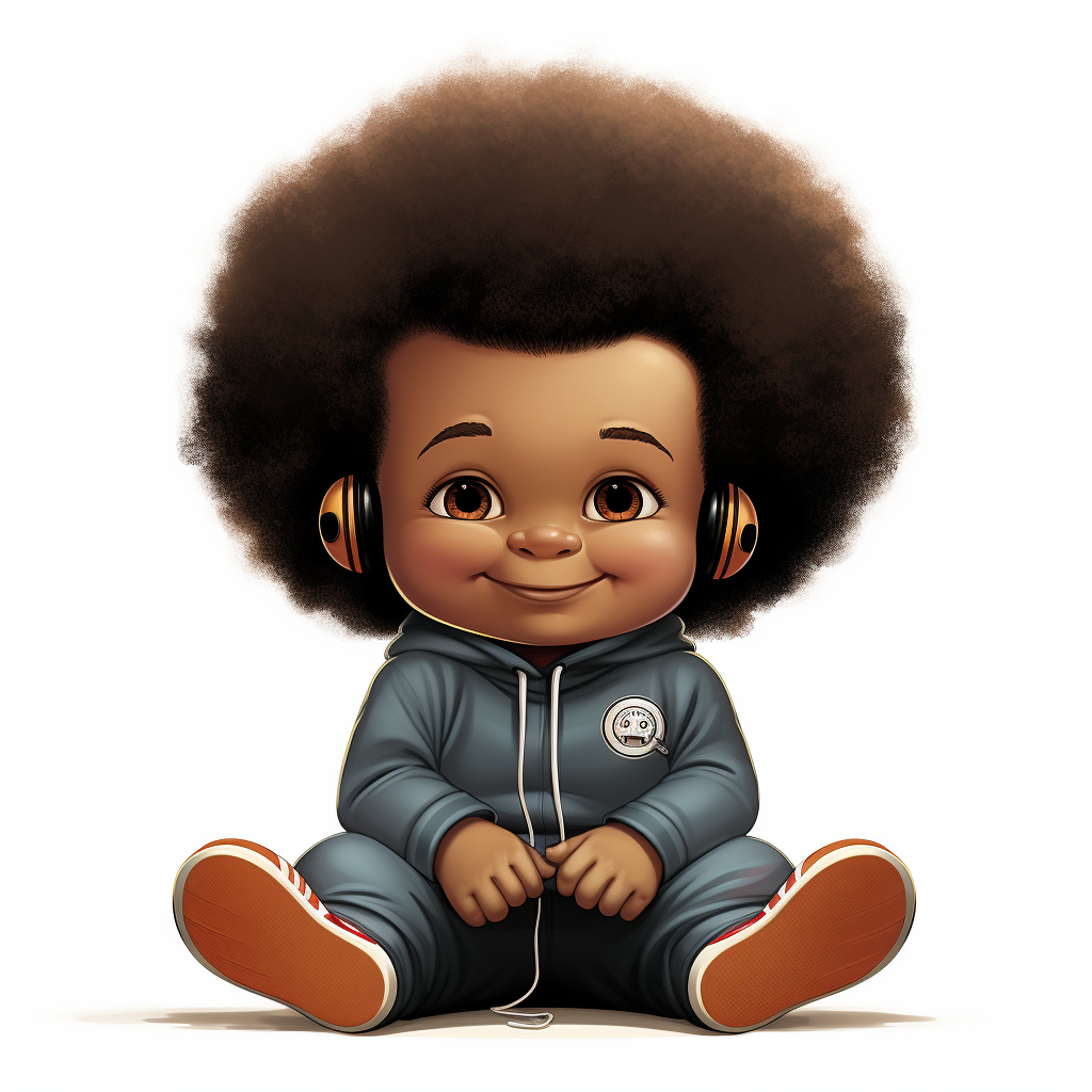 Adorable Black Baby with Afro Hair