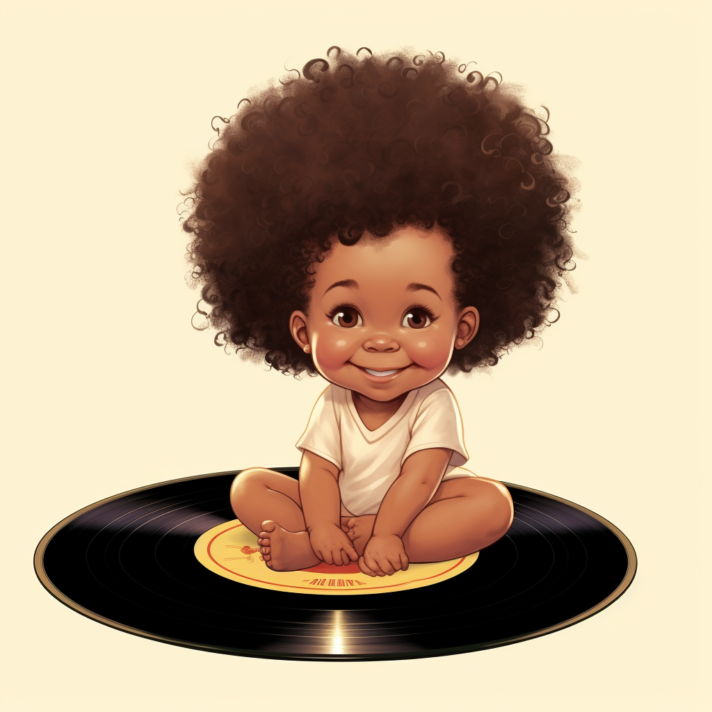 Adorable black baby with Afro hair