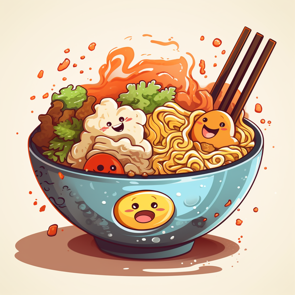 Happy bowl of delicious ramen