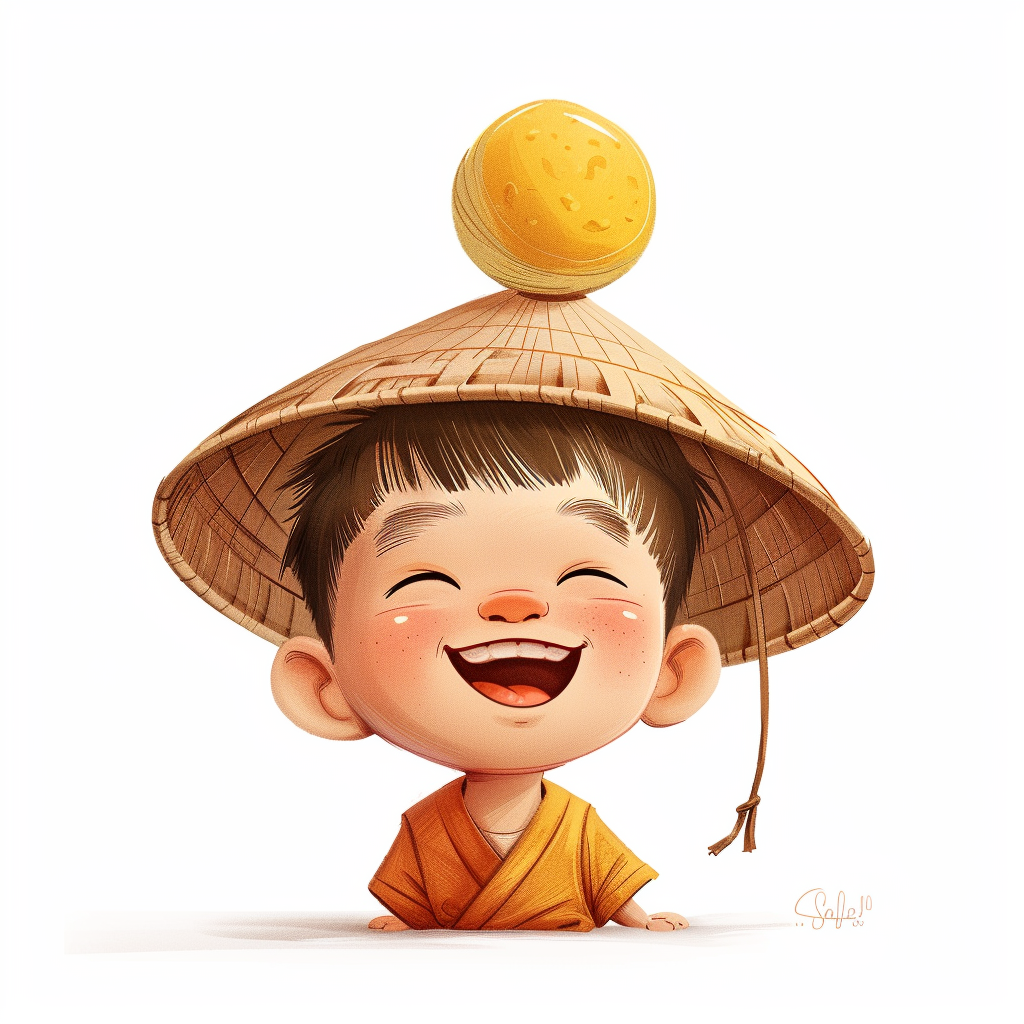 Happy boy with conical hat