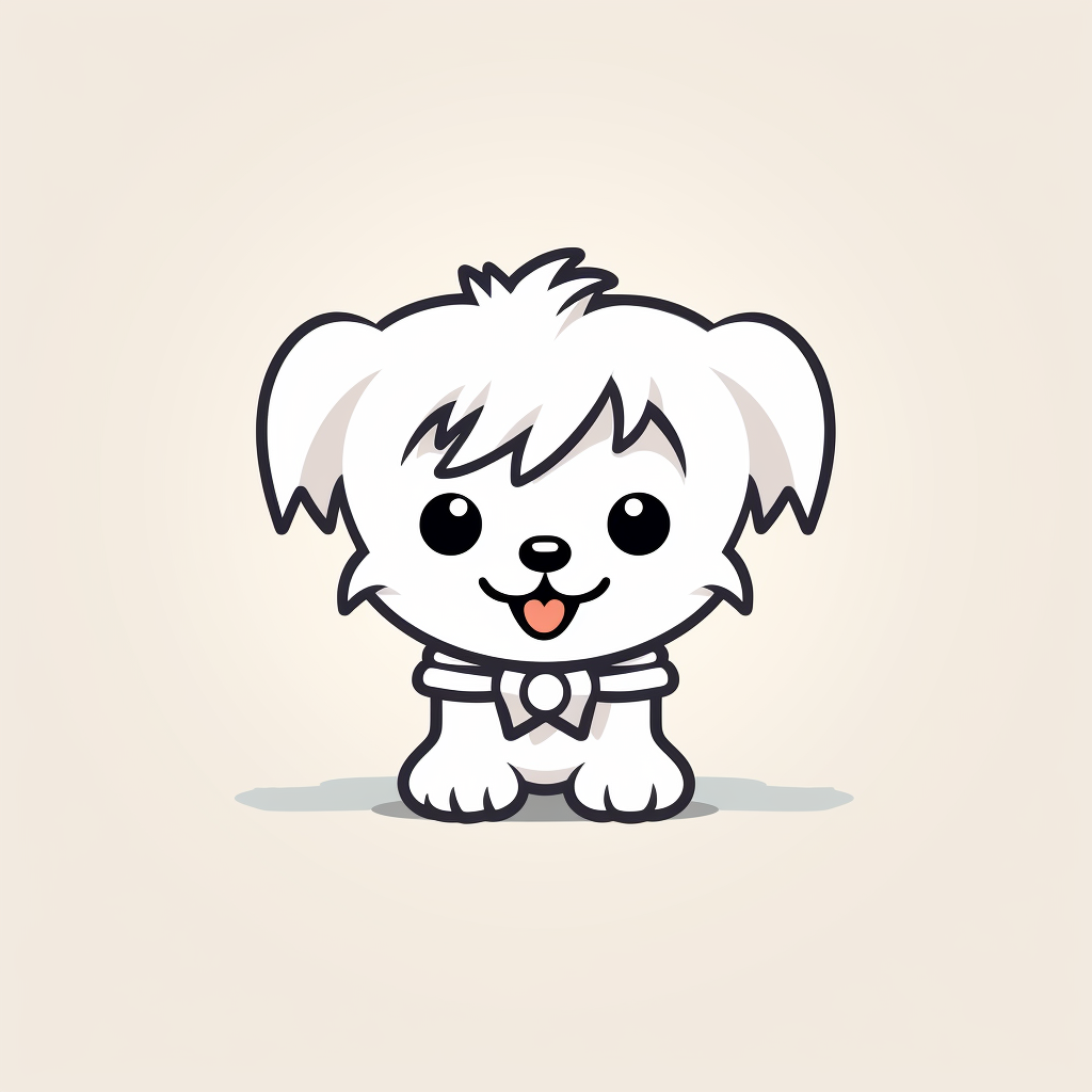 Small happy cheerful white dog with fantastic haircut