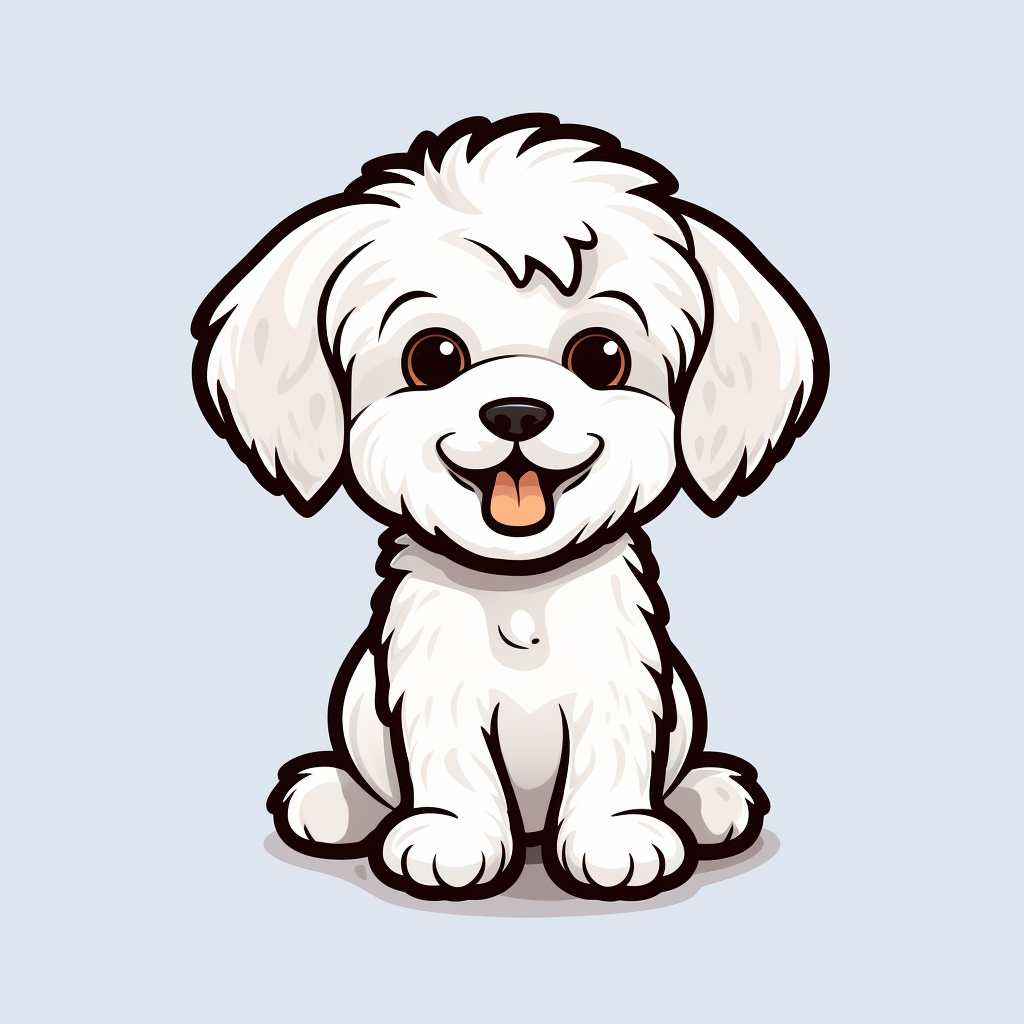 Cute white maltipoo with fantastic haircut